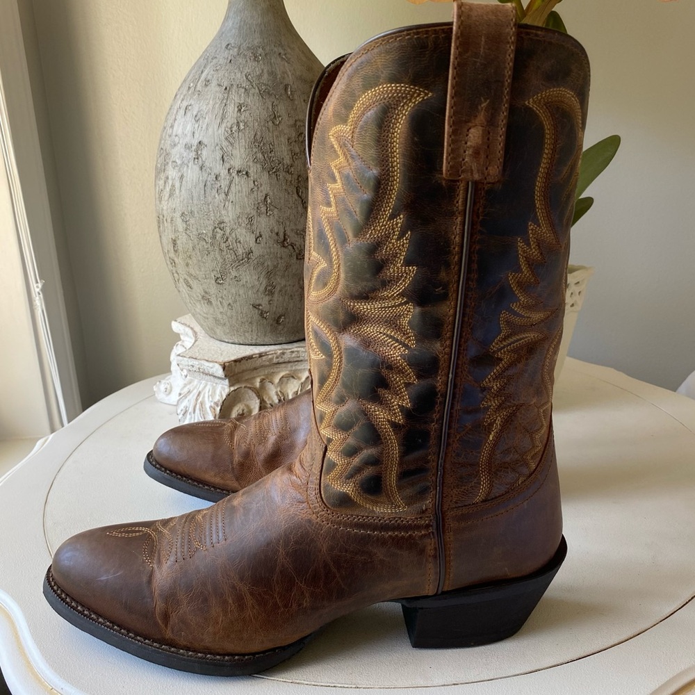 Laredo Mens Breakout 12” Leather Western Cowboy Boots 11.5D Rust Brown - Picture 5 of 14